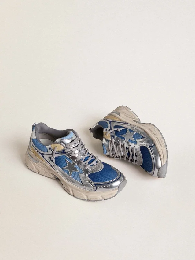 Lightstar para hombre en malla azul claro con estrella de TPU blanca e inserciones biológicas plateadas