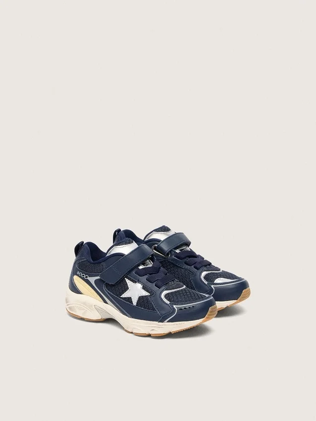 Lightstar para niños en cuero azul y malla con estrella de cuero gris