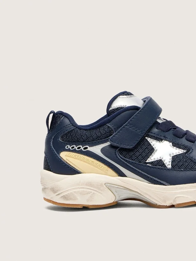 Lightstar para niños en cuero azul y malla con estrella de cuero gris