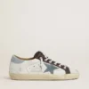 LTD Super-Star para mujer con estrella de gamuza azul claro y lengüeta del talón de lona azul claro