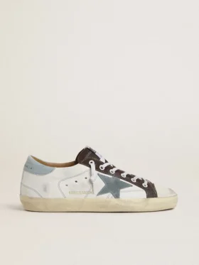 LTD Super-Star para mujer con estrella de gamuza azul claro y lengüeta del talón de lona azul claro