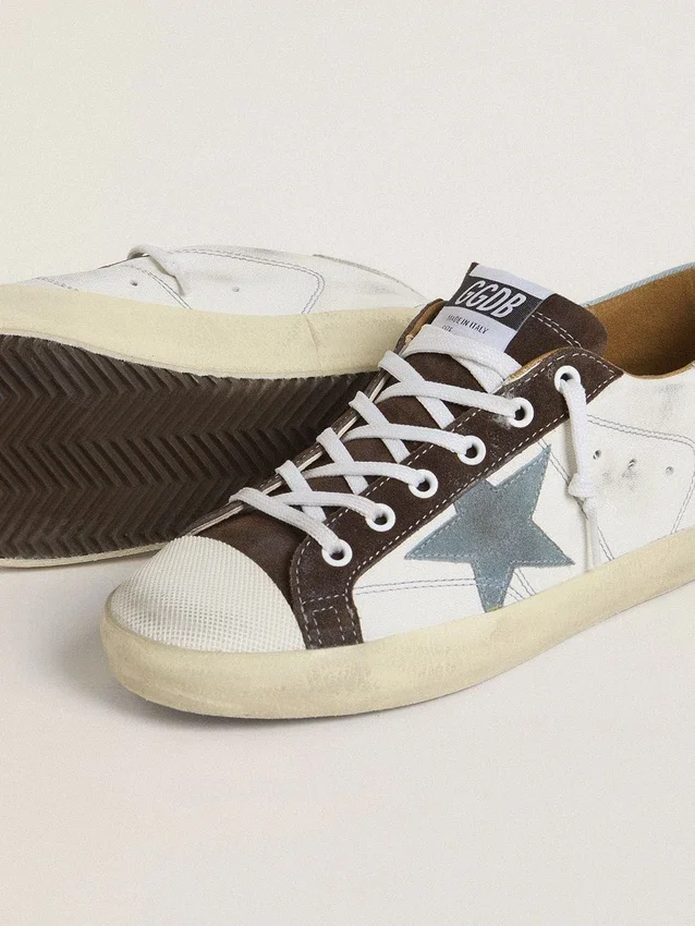 LTD Super-Star para mujer con estrella de gamuza azul claro y lengüeta del talón de lona azul claro