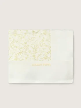 Manta para bebé Journey de felpa de algodón blanca con estampado de mascotas en rosa melocotón