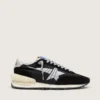 Marathon para hombre con parte superior de nailon ripstop negro y estrella plateada