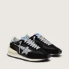 Marathon para hombre con parte superior de nailon ripstop negro y estrella plateada