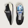 Marathon para hombre con parte superior de nailon ripstop negro y estrella plateada