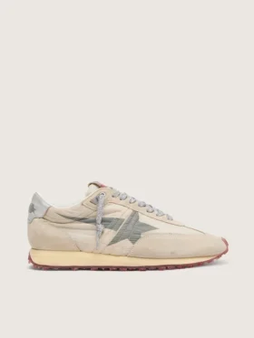 Marathon para hombre con parte superior de nylon beige y estrella gris