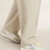 Marathon para hombre con parte superior de nylon blanco y estrella plateada