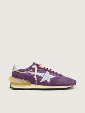 Marathon para mujer con parte superior de nylon morado y estrella blanca