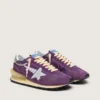 Marathon para hombre con parte superior de nylon morado y estrella blanca
