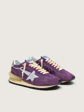 Marathon para hombre con parte superior de nylon morado y estrella blanca