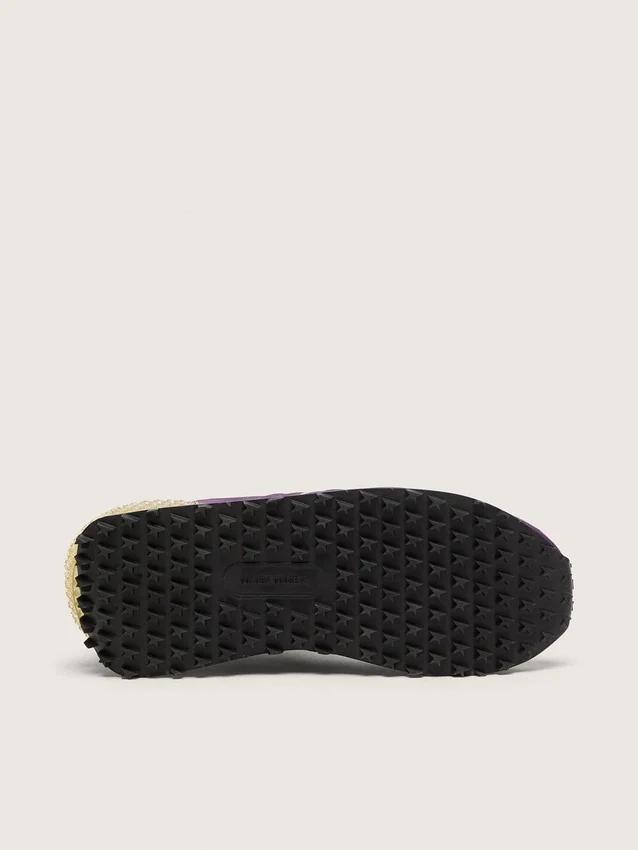 Marathon para hombre con parte superior de nylon morado y estrella blanca