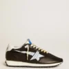Marathon para hombre con parte superior de nylon negro y estrella blanca
