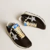 Marathon para hombre con parte superior de nylon negro y estrella blanca