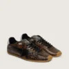 Marathon Speed para hombre en cuero con estampado de serpiente marrón, estrella negra y lengüeta del talón de cuero plateado