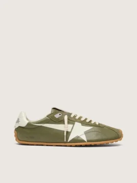 Marathon Speed para hombre en cuero verde oliva con estrella color crema