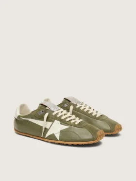 Marathon Speed para hombre en cuero verde oliva con estrella color crema