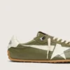 Marathon Speed para hombre en cuero verde oliva con estrella color crema
