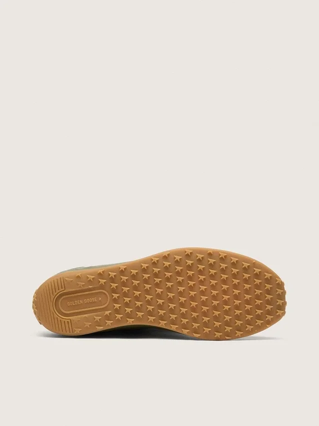 Marathon Speed para hombre en cuero verde oliva con estrella color crema