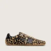 Marathon Speed para hombre en piel de potro con estampado de leopardo beige y negro con estrella de cuero negro