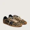 Marathon Speed para hombre en piel de potro con estampado de leopardo beige y negro con estrella de cuero negro