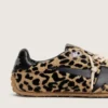 Marathon Speed para hombre en piel de potro con estampado de leopardo beige y negro con estrella de cuero negro