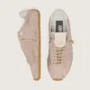 Marathon Speed para mujer en gamuza rosa con estrella perforada y lengüeta de talón de cuero blanco