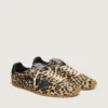 Marathon Speed para mujer en piel de potro con estampado de leopardo beige y negro con estrella de cuero negro