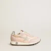 Marathon Young en nailon rosa con estrella estampada y lengüeta de cuero en el talón