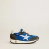 Marathon Young en nylon azul con estrella estampada y lengüeta de cuero en el talón