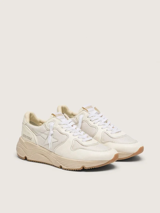 Men's Running Sole in mesh and white nappa