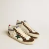 Mid Star con estrella de cuero verde y detalle azul de cuero