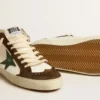 Mid Star con estrella de cuero verde y detalle azul de cuero