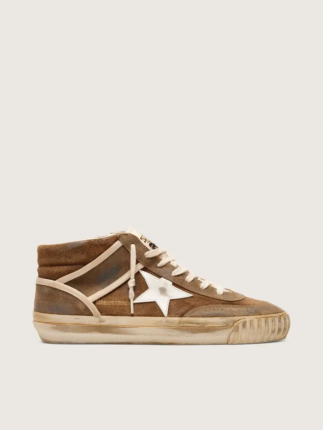 Mid Star LAB para hombre en gamuza color óxido con estrella de cuero blanco