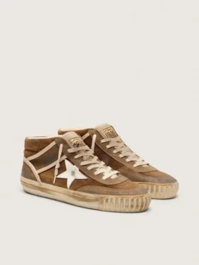 Mid Star LAB para hombre en gamuza color óxido con estrella de cuero blanco