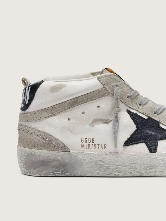 Mid Star para hombre, blanco con estrella negra