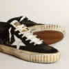 Mid Star para hombre en napa y gamuza negras con estrella de cuero blanco