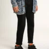 Mid Star para hombre en nubuck con estrella de cuero negro y detalle plateado