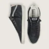 Mid Star para hombre en nubuck con estrella de cuero negro y detalle plateado