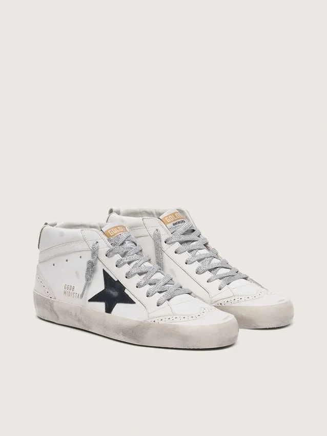 Mid Star para mujer con lengüeta laminada en el talón y cordones con purpurina