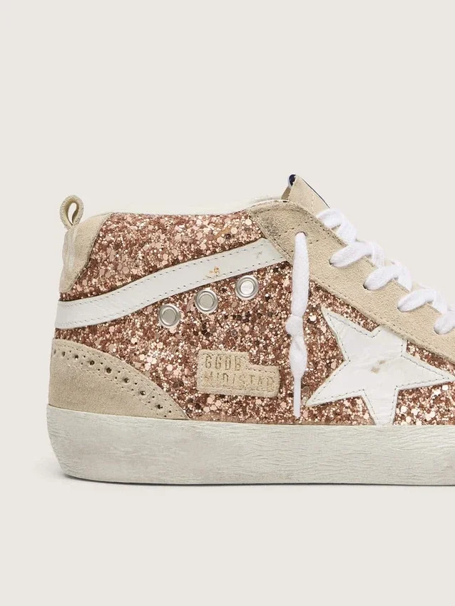 Mid Star para mujer con purpurina rosa
