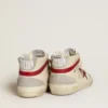 Mid Star para mujer en cuero con estrella brillante y detalle en nubuck rojo