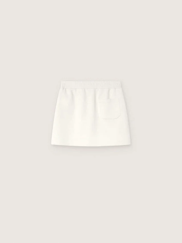 Minifalda para niñas Journey de felpa de algodón blanco con cristales y bordados