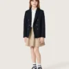Minifalda para niñas «Journey» en gabardina de algodón beige con estampado