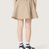 Minifalda para niñas «Journey» en gabardina de algodón beige con estampado