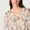 Minivestido de algodón para mujer con estampado floral en blanco y negro