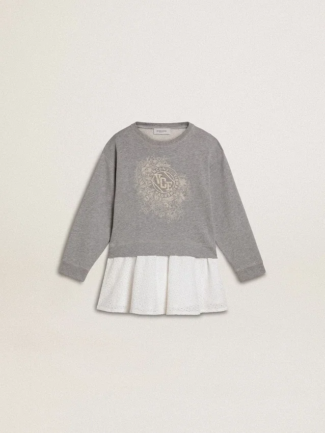 Minivestido gris y blanco para niñas