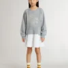 Minivestido gris y blanco para niñas