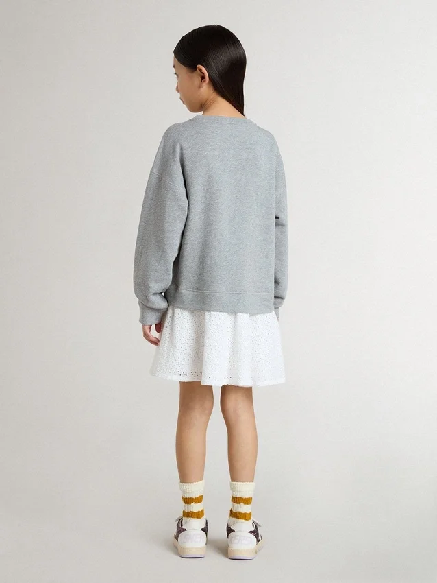 Minivestido gris y blanco para niñas