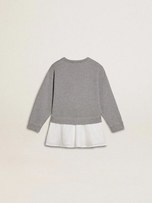Minivestido gris y blanco para niñas